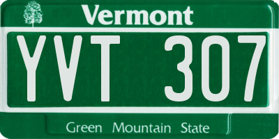 VT license plate YVT307