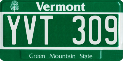 VT license plate YVT309
