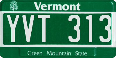 VT license plate YVT313