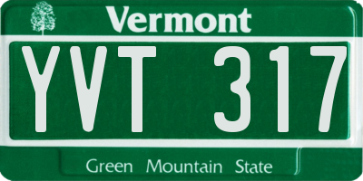 VT license plate YVT317