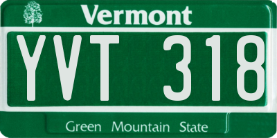 VT license plate YVT318