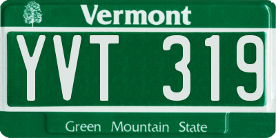 VT license plate YVT319