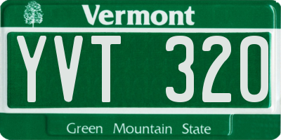 VT license plate YVT320