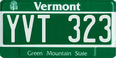 VT license plate YVT323