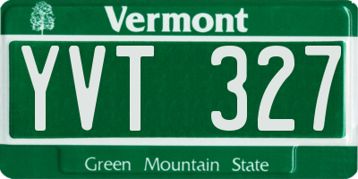VT license plate YVT327