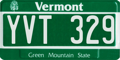 VT license plate YVT329