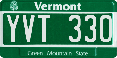 VT license plate YVT330