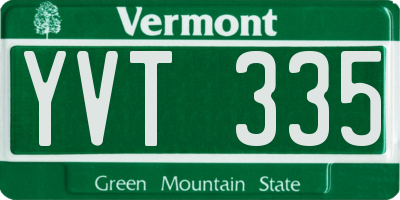 VT license plate YVT335