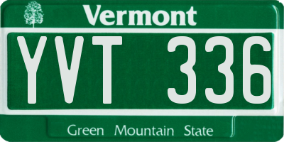 VT license plate YVT336