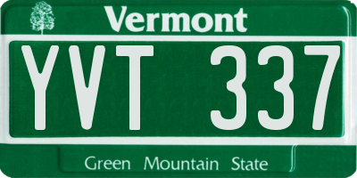 VT license plate YVT337
