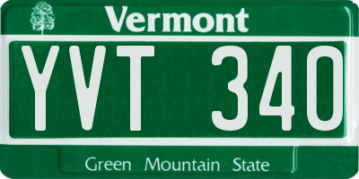VT license plate YVT340