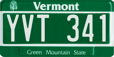 VT license plate YVT341