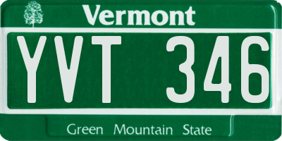 VT license plate YVT346