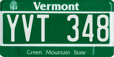 VT license plate YVT348