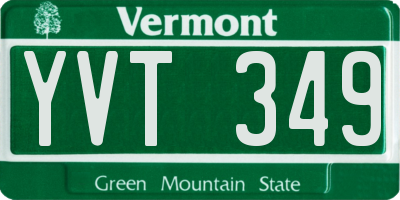 VT license plate YVT349