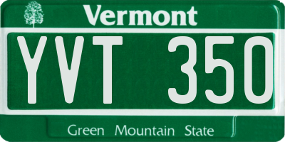 VT license plate YVT350