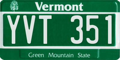 VT license plate YVT351