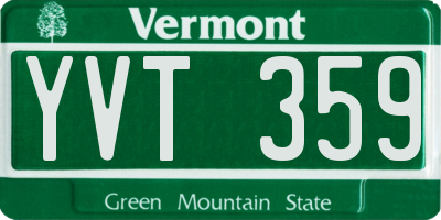 VT license plate YVT359