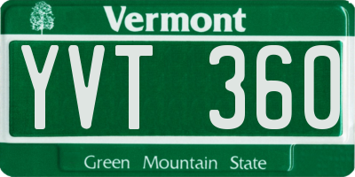 VT license plate YVT360