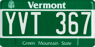 VT license plate YVT367