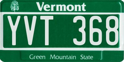 VT license plate YVT368