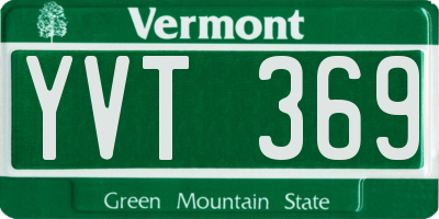 VT license plate YVT369