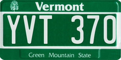 VT license plate YVT370