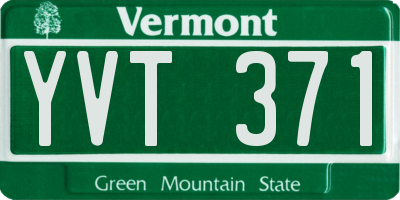 VT license plate YVT371