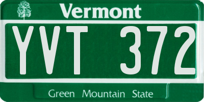 VT license plate YVT372