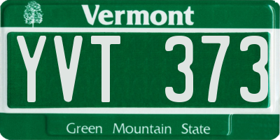 VT license plate YVT373