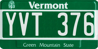 VT license plate YVT376