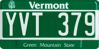 VT license plate YVT379