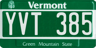VT license plate YVT385