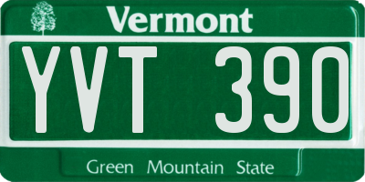 VT license plate YVT390