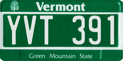 VT license plate YVT391