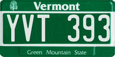 VT license plate YVT393