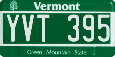 VT license plate YVT395