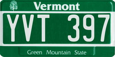VT license plate YVT397