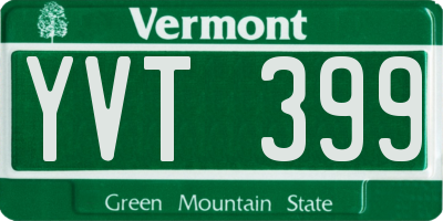 VT license plate YVT399