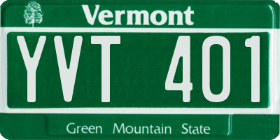 VT license plate YVT401