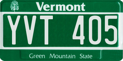 VT license plate YVT405