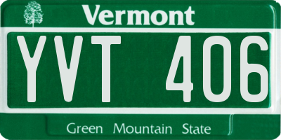 VT license plate YVT406