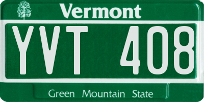 VT license plate YVT408