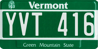 VT license plate YVT416