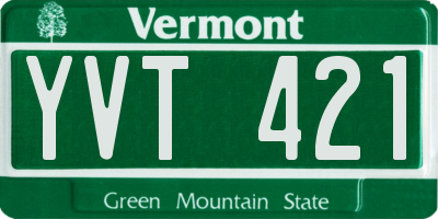 VT license plate YVT421
