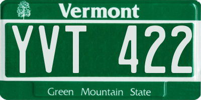 VT license plate YVT422