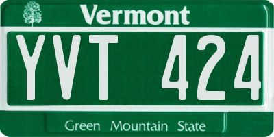 VT license plate YVT424