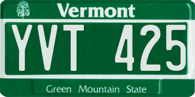 VT license plate YVT425