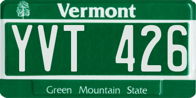 VT license plate YVT426