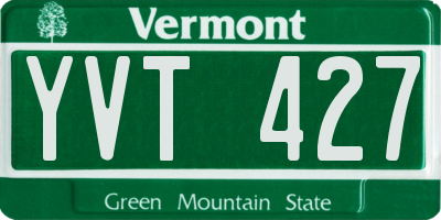 VT license plate YVT427